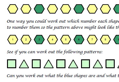 Can you work out what shape and colour comes next?